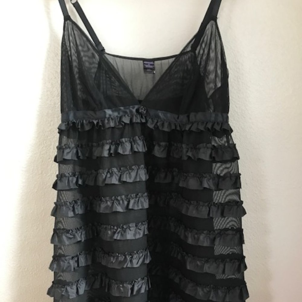 Anna Sui black mini ruffle dress